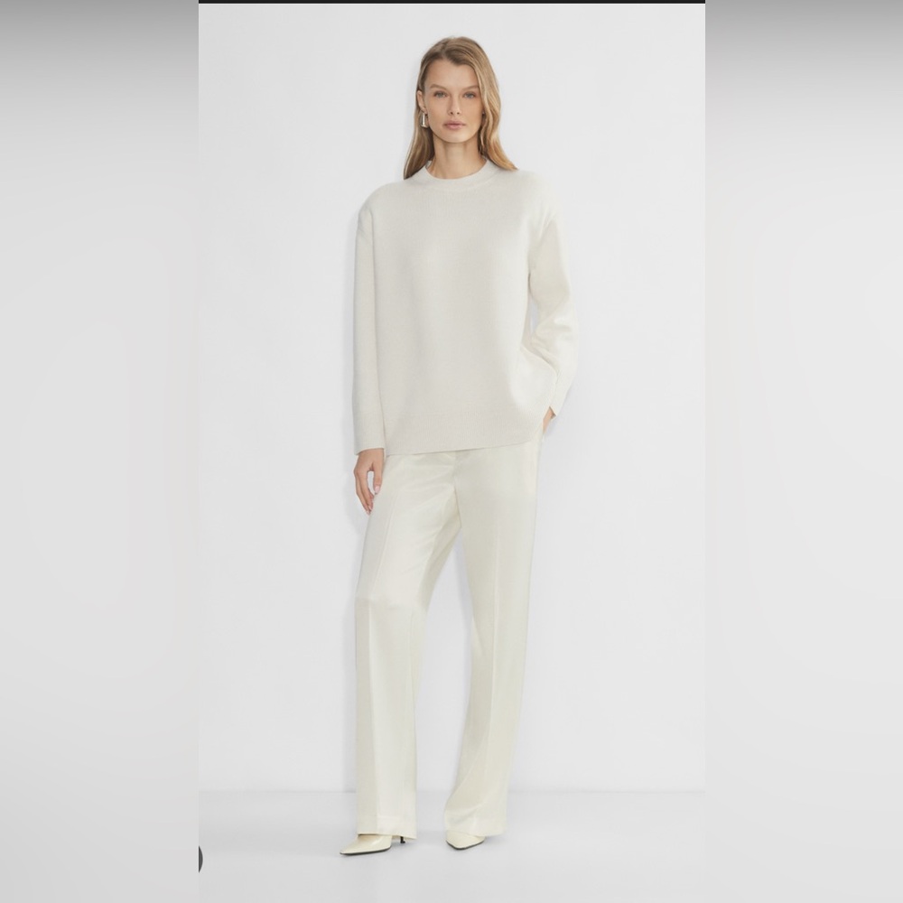Aritzia Babaton Agency Pants Cream Satin NWT SZ 6!